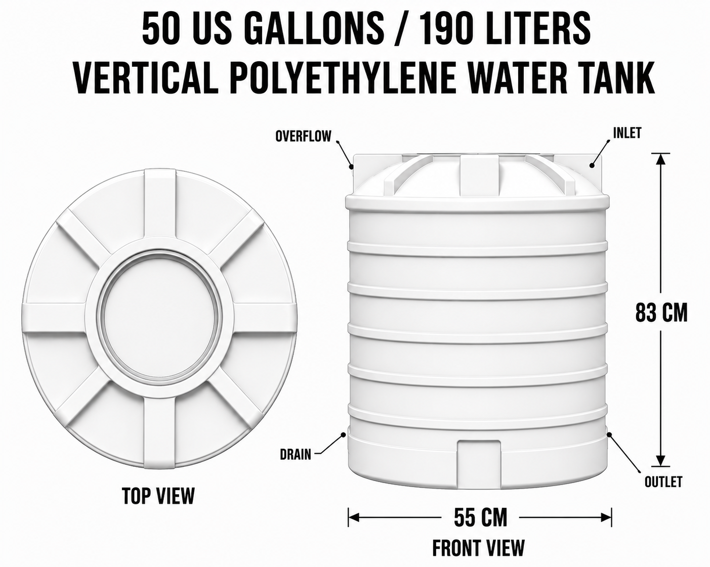 50 USG dimensions