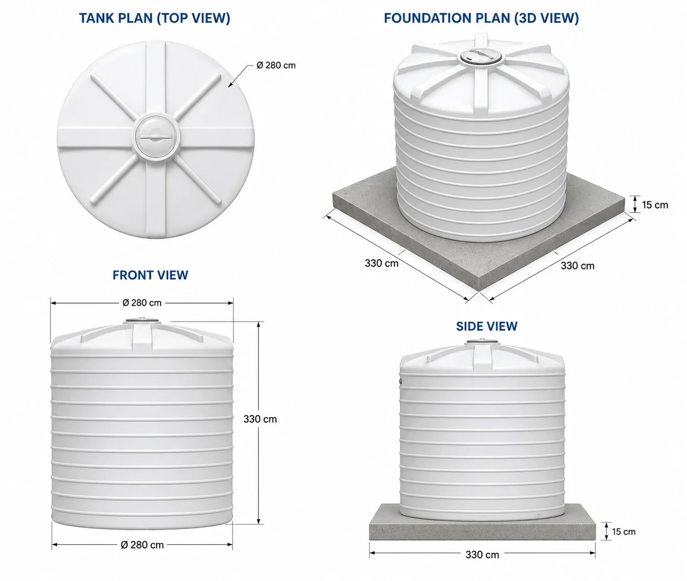 5,000 USG dimensions